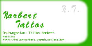 norbert tallos business card